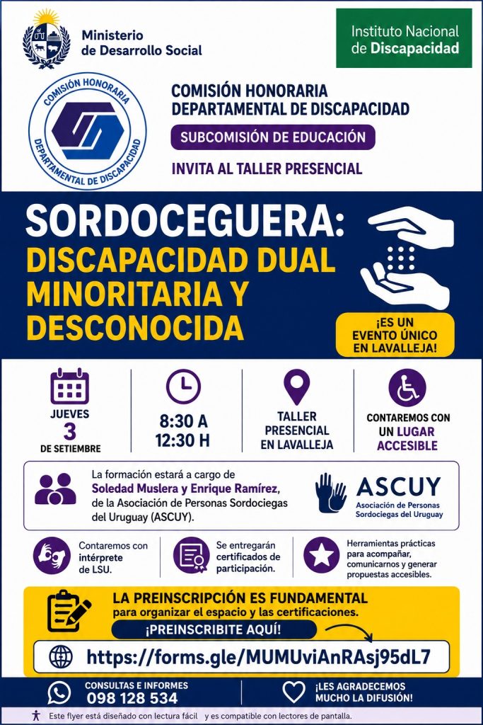 Sordoceguera: discapacidad dual, minoritaria y desconocida-  taller vivencial